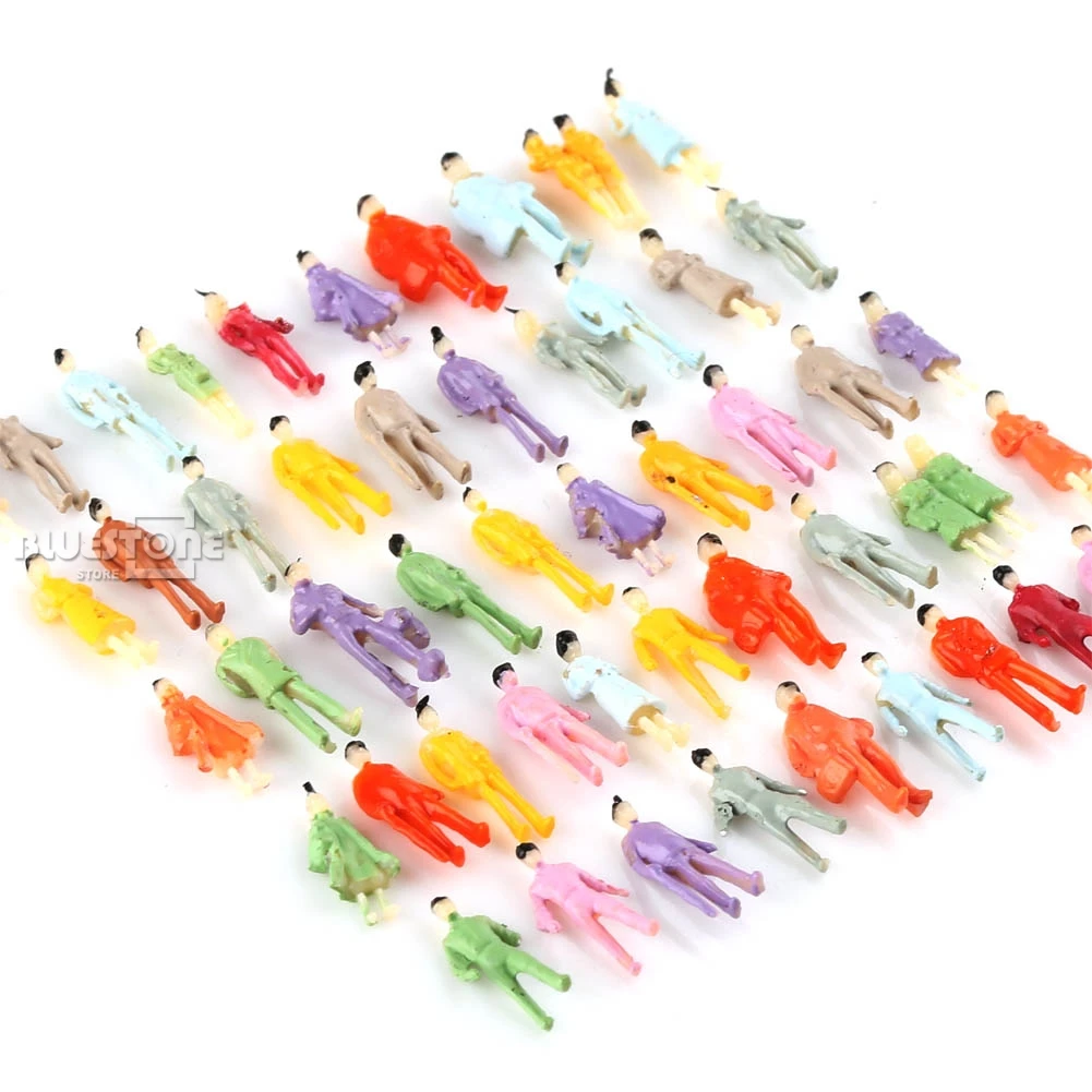 

1 Set of 100 Painted People Figures Model Z Scale Train 1:200