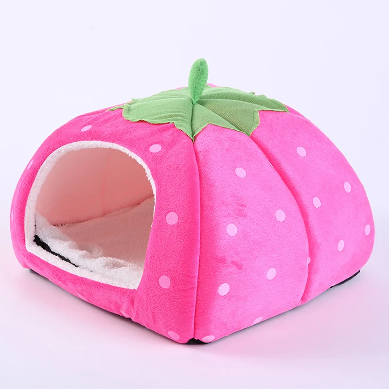 2018 Hot Dog Supplies Soft Strawberry Cave Pet Mats Beds Nest Pets Bed House Cute Kennel Washable Cushion Baskets | Дом и сад
