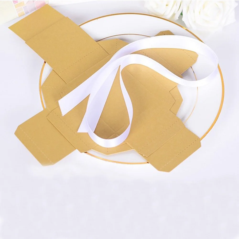 10 шт. романтическая подарочная упаковка Коробки с лентой синего Бумага DIY конфет