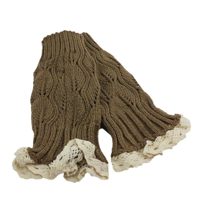 Мягкая кружевная отделка женские манжеты и для ботинок женская трикотажная