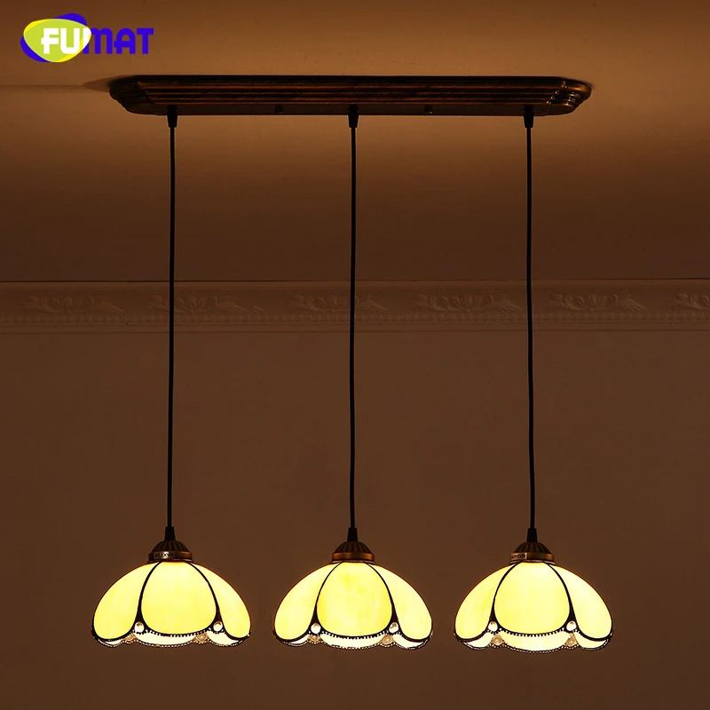 FUMAT маленькая винтажная лампа из стекла Тиффани креативные витражные