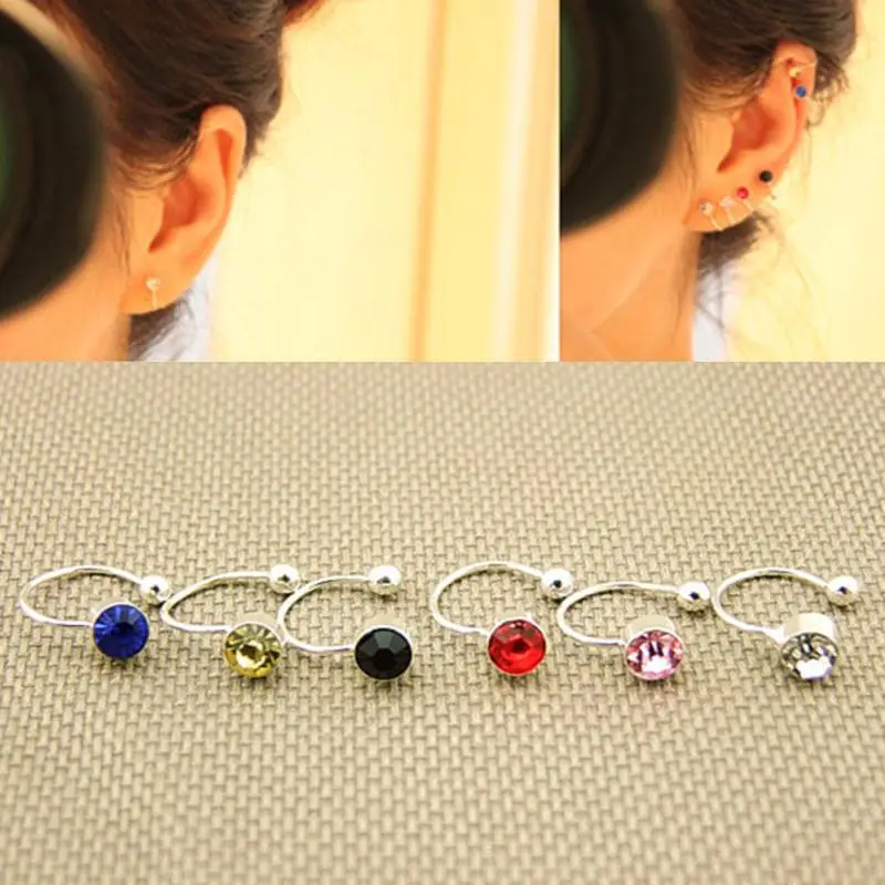 Комплект из 2 предметов шикарное платье Ушная клипса с застежкой обертка серьги