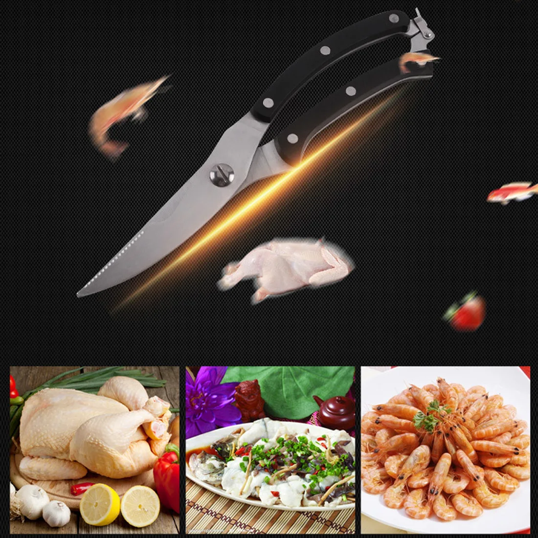 250 мм (9 8 '') Нержавеющая сталь птицы Кухня куриные ножницы для костей с