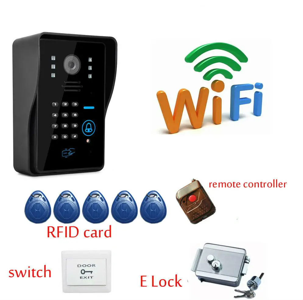 Yobangsecurity Беспроводной Wi-Fi видео-телефон двери Дверные звонки домофон с electronick
