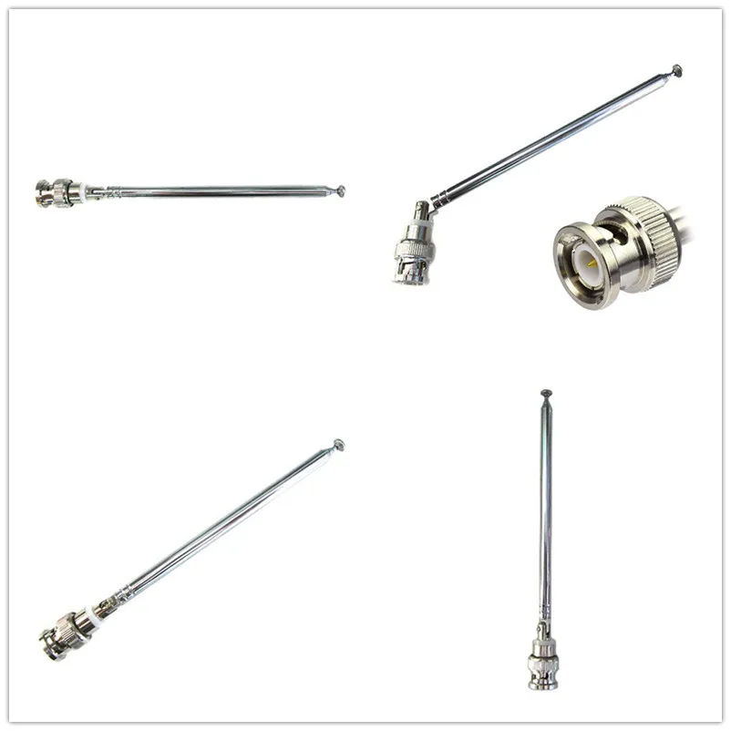

1Pcs Stainless Steel FM Radio Antenna BNC Connector Telescopic Aerial