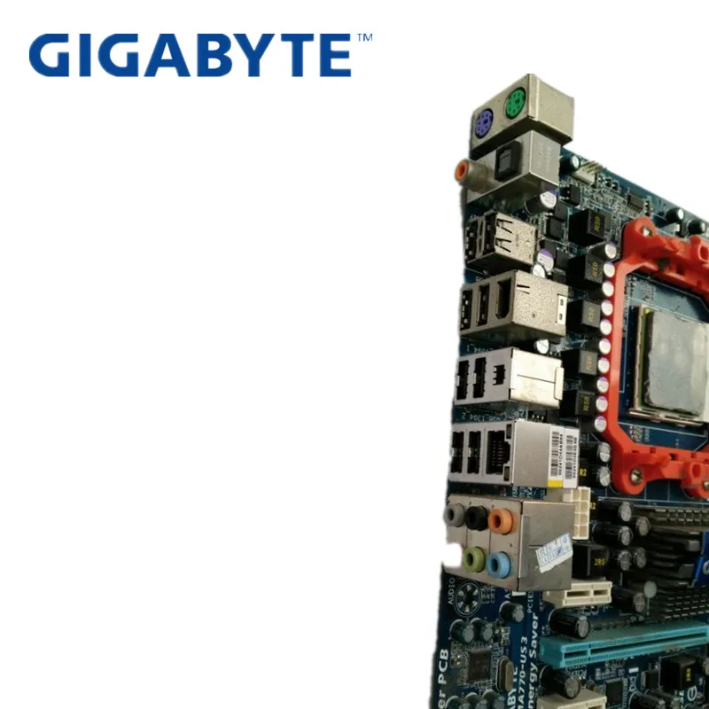 Оригинальная б/у десктопная Материнская плата Gigabyte Φ R2.0 770 Socket AM3 AM2 DDR2 SATA2