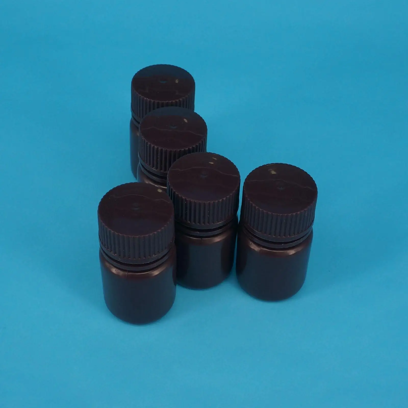 

Lot5 30ml Brown PP Plastic Cylindrical Chemical Container Reagent Bottle