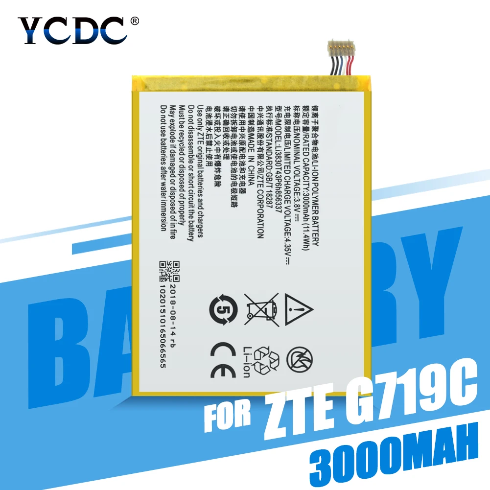 Оригинальный аккумулятор Li3830T43P6h856337 3000 мАч для ZTE Blade X9 A711 сменная литий