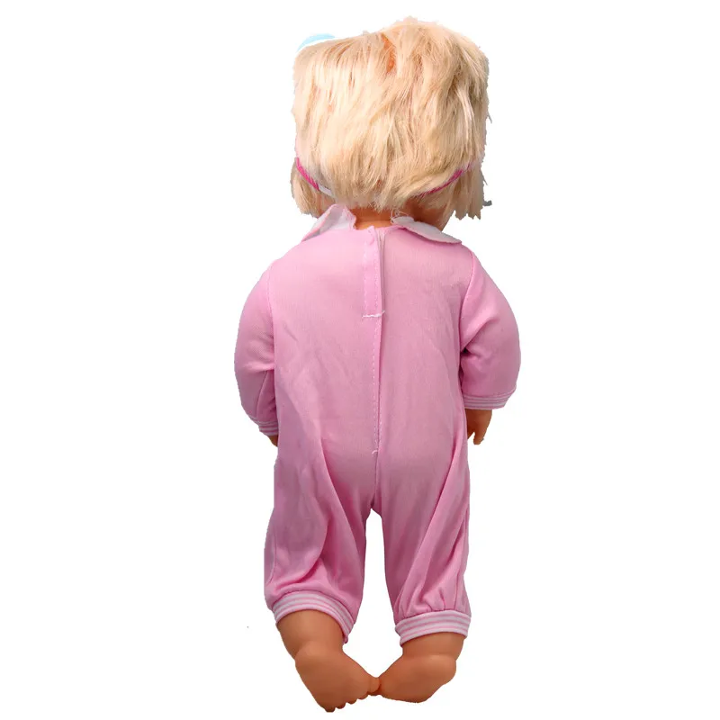Clothes For Dolls Fit 41 cm Nenuco Doll y su Hermanita Pink Stripes Quality Jumpsuit for 16inch Newborn Ropa doll | Игрушки и хобби