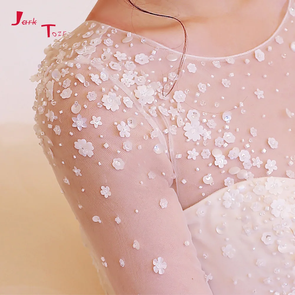 Jark Tozr новые с длинным рукавом свадебные платья 2019 Vestido De Casamento на пуговицах бисер