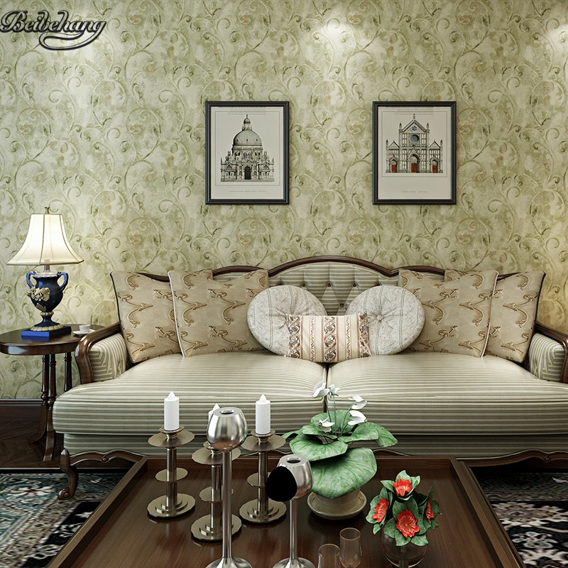 

beibehang American bedroom full of European retro old doctrine of the new classical scabies leaves non - woven wallpaper