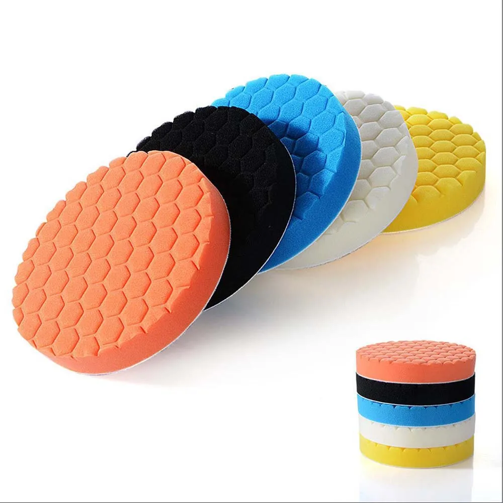 

5 Pcs/Set Round Polishing Pad Buffing Buffer Waxing Sponge Mat Kit 3/5inch for Auto Polisher High Quality