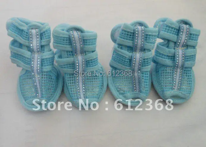 

Сетчатые босоножки на липучке для собак, летние ботинки, резиновая подошва, прохладный день