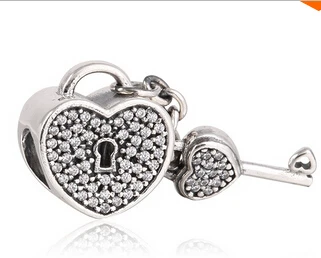 

Новый серебряный цвет проложить Циркон Сердце брелок Бусины Европейский оригинальный подходит амулеты браслет ожерелье