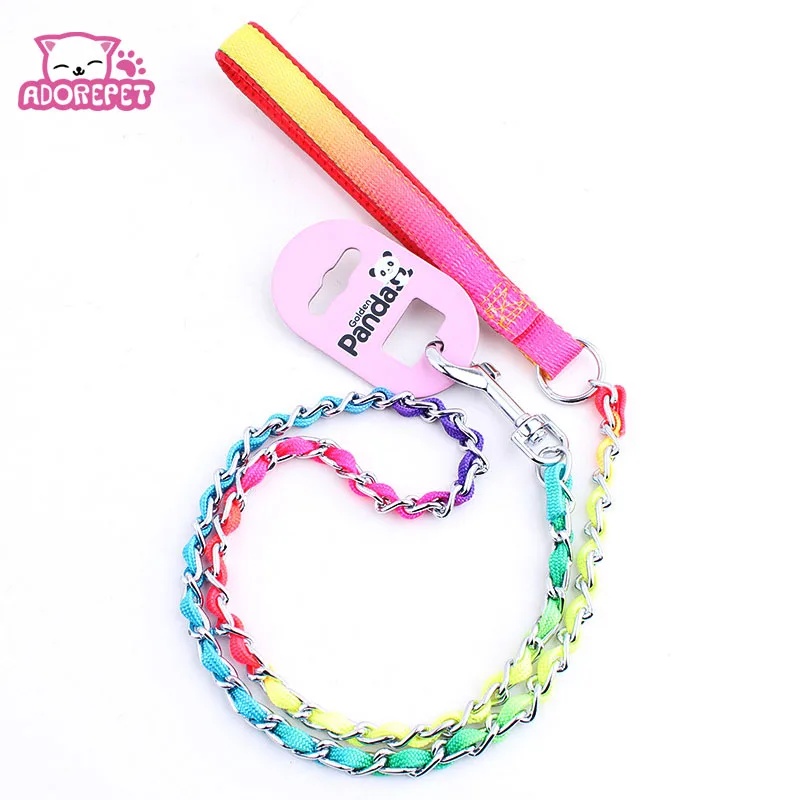 Цветной металлический поводок из нержавеющей стали для маленьких и больших