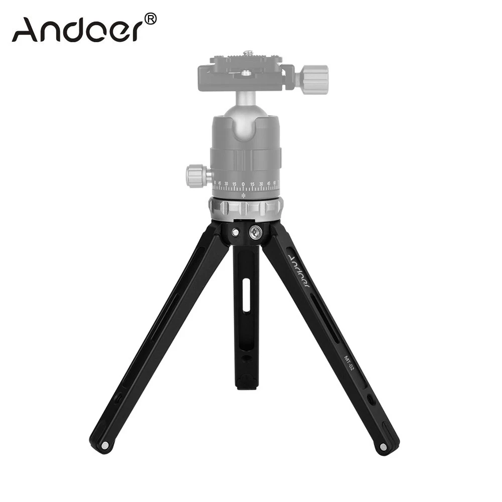 Andoer MT-02 настольный мини-штатив для телефона из алюминиевого сплава 1/4 &quotвинтовой