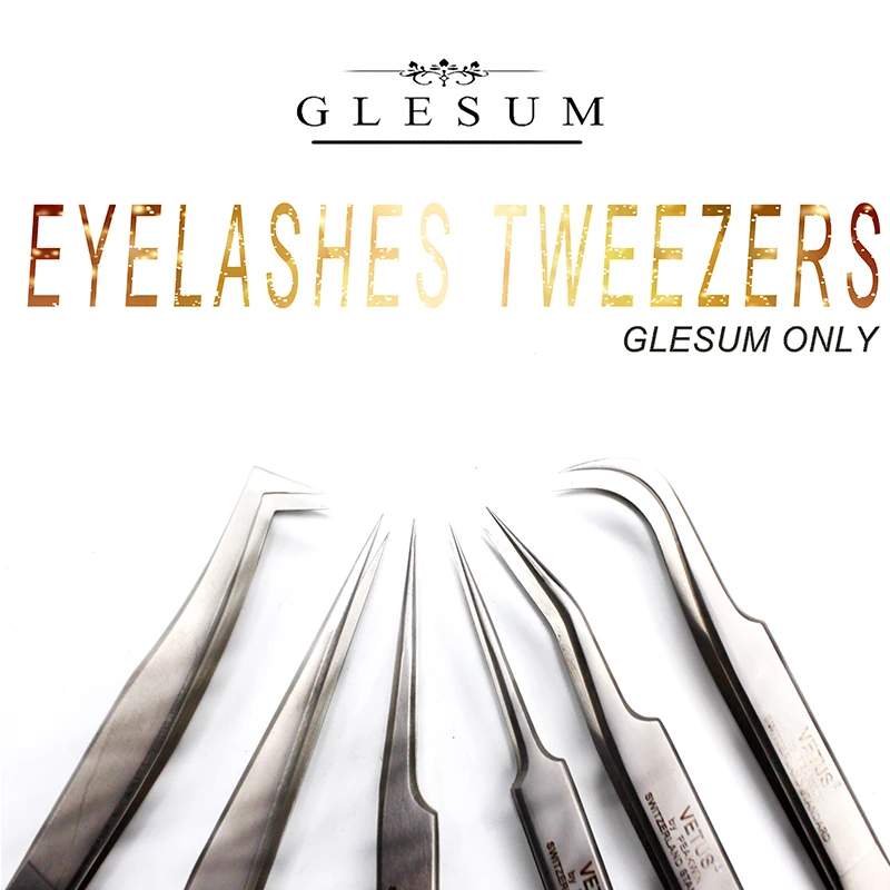 GLESUM 100% Stainless Steel anti-static superhard Eyelash Extension tool Best Tweezer | Красота и здоровье