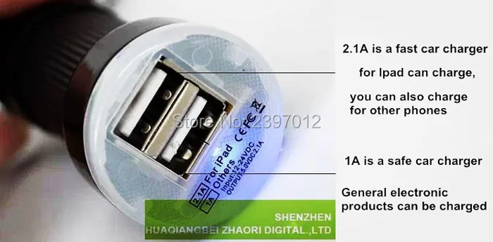 SZAICHGSI цветной двойной USB 2 порта автомобильное зарядное устройство сигарета 2.1A