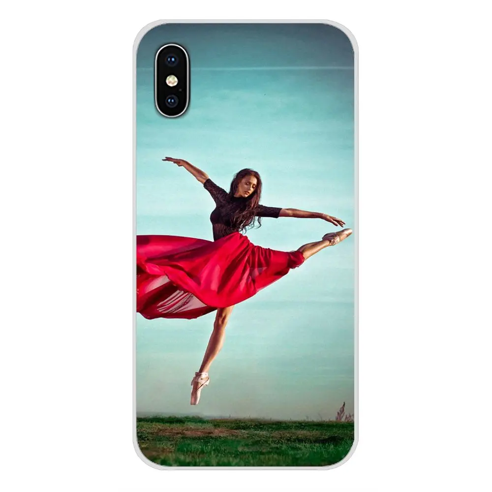 Силиконовый чехол для телефона Apple iPhone X XR XS MAX 4 4S 5 5S 5C SE 6 6S 7 8 Plus ipod touch балерина