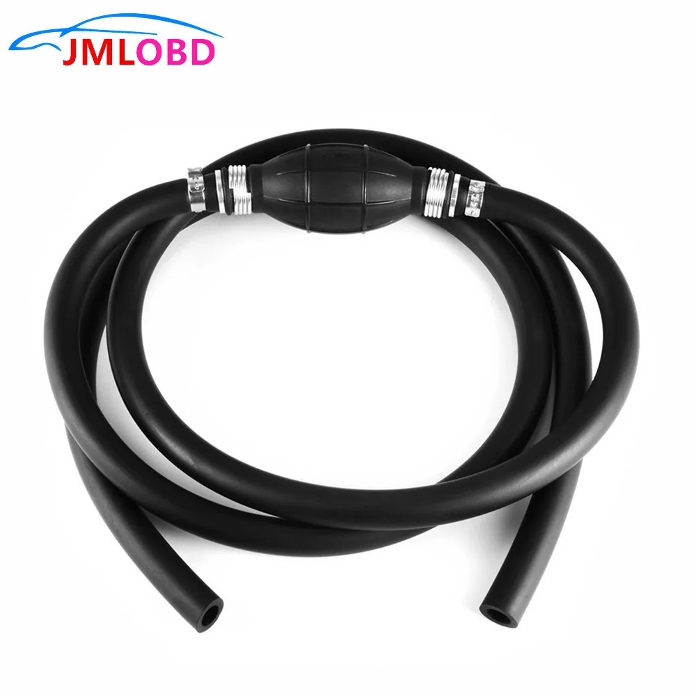 

190cm Rubber Pump Hand Squeeze Primer Bulb with Pipe Black 8mm for Boat Kart Cargo Marine Fuel Diesel DY172