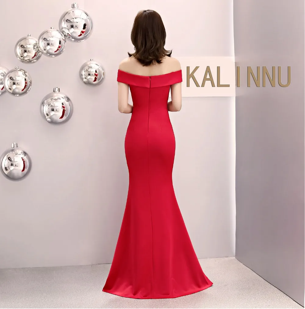 Халат femme vestidos женское платье Элегантное красное платье с открытыми плечами Сексуальные вечерние платья для ночного клуба длина до пола Elbise вечерние платья