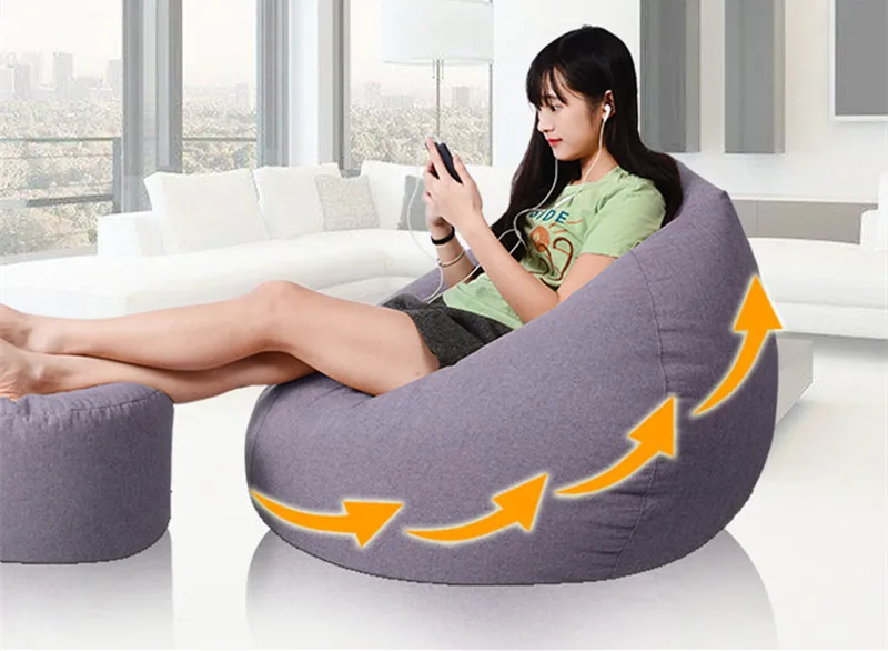Bean Bag Обложка для гостиной Спальня балкон татами одного окна Air погремушка мебель для дома без заполнения ленивый погремушка кровати