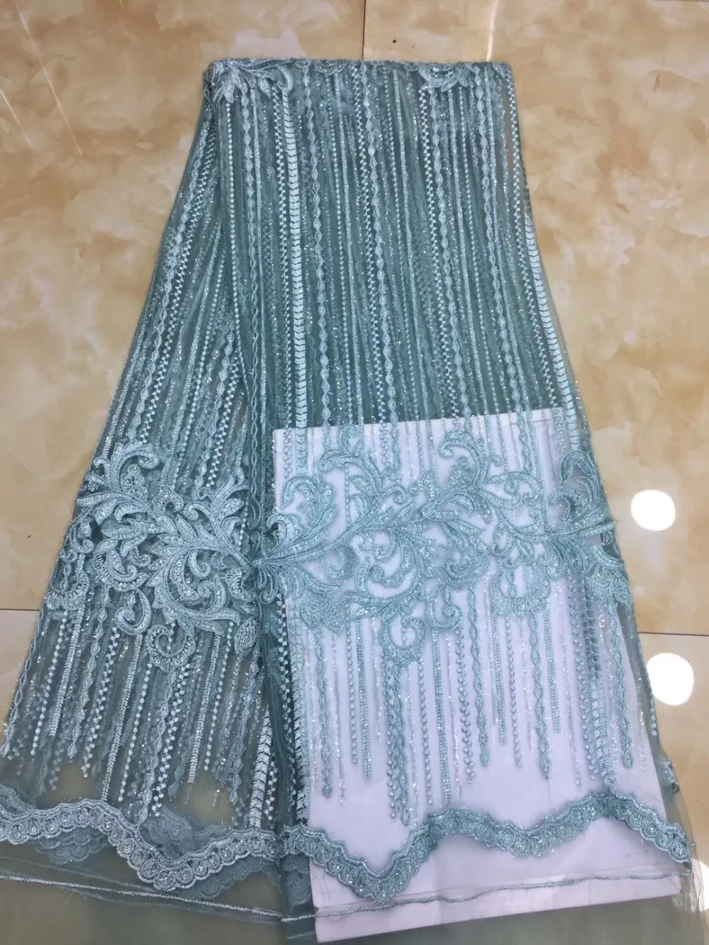 Африканская кружевная ткань 2018 французские блестки Сетка кружево новая Ткань 5