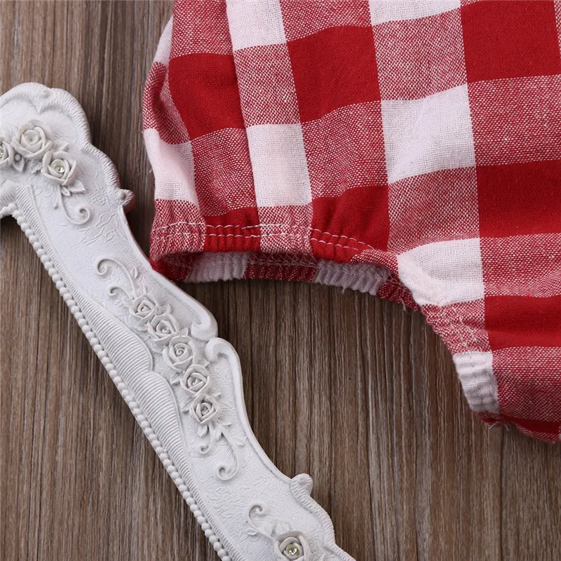 

Infant Kids Baby Girl Check Backless Bodysuit,Newborn Babies Girls Summer Plaids Bodysuits Jumpsuit Outfit Clothes 0-18M AU