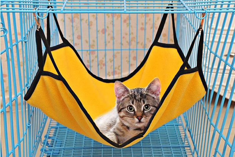 Милый флисовый тканевый дышащий двусторонний гамак для кошек Холщовый спальный