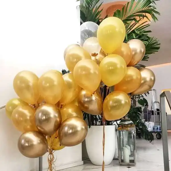 

15pcs 12inch Gold Confetti Chrome Gold Latex Balloons Mixed 18inch Star Foil Helium Balloon Birthday Party Wedding Decorations
