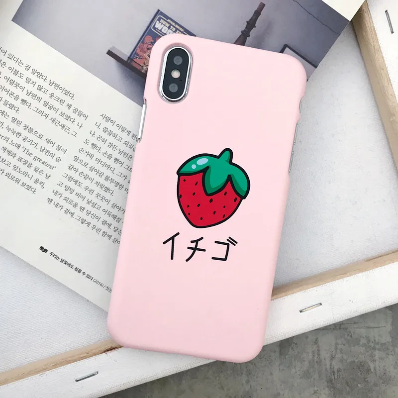 Coque for iPhone X Cartoon Strawberry Slim Phone Case on For 7 7Plus 6 6s 8 Plus Korean Style Cover Fundas |