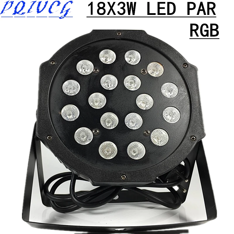 Фото 18X3W LED Par свет RGB плоский PAR DMX512 контроль дискотеки профессиональное dj оборудование 18X3W LED Par свет RGB плоский PAR DMX512 контроль дискотеки профессиональное dj оборудование