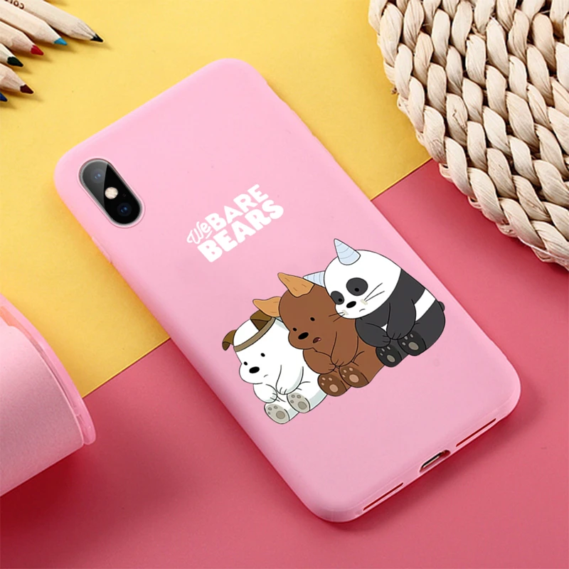 Чехол для телефона для iPhone XS MAXS XR XS 6 6S 7 8 Plus милый мультфильм Мы Голые Медведи Мягкая силиконовая задняя накладка из ТПУ чехол для iPhone XR XS Capa