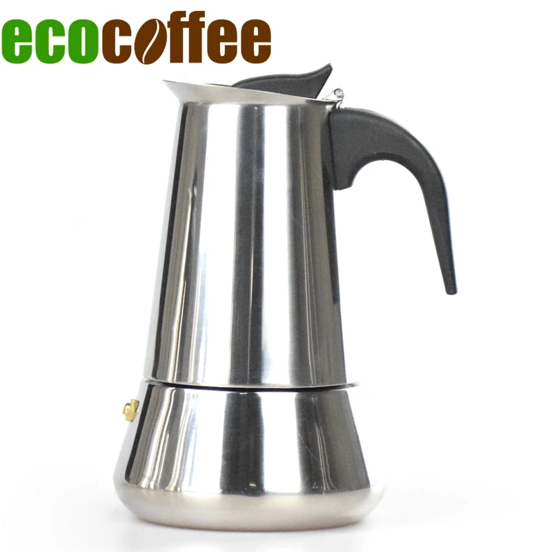 Нержавеющая сталь Moka Pot эспрессо латте Percolator Плита Топ Кофе чайник 2/4/6 чашки Mocha