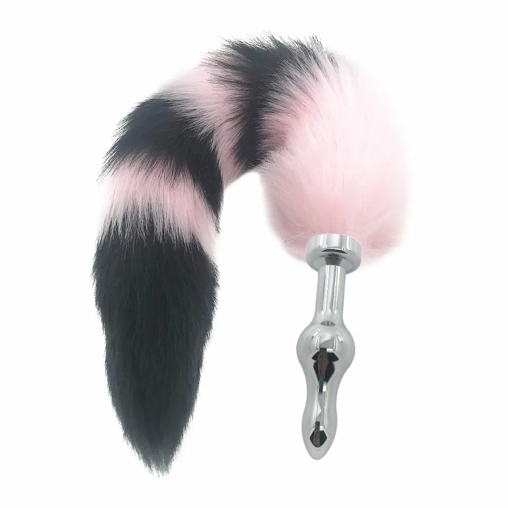 New black silicone Anal Plug beads red fox tail Butt plug Role Play Flirting Fetish sex Toy for Women | Красота и здоровье