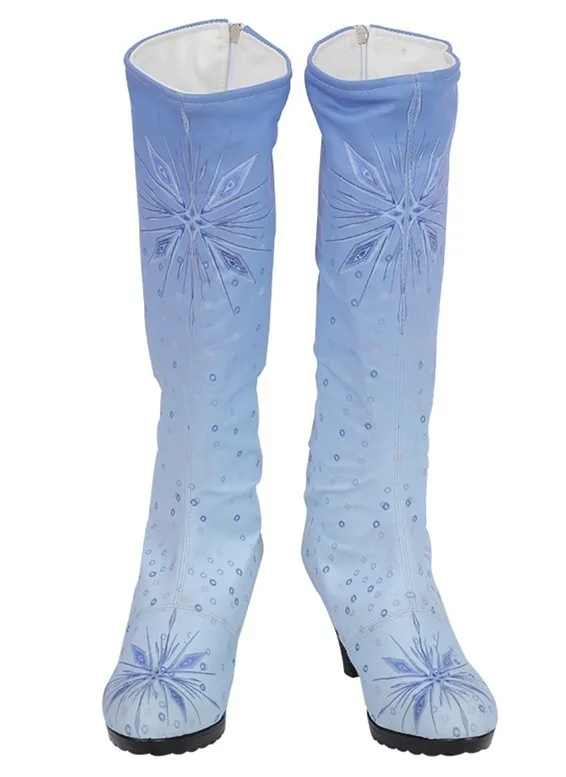 Boots Карнавальный костюм Эльзы на Хэллоуин, голубое платье королевы для взрослых, маскарадный костюм супергероя, одежда Аниме на заказ - Color: Boots