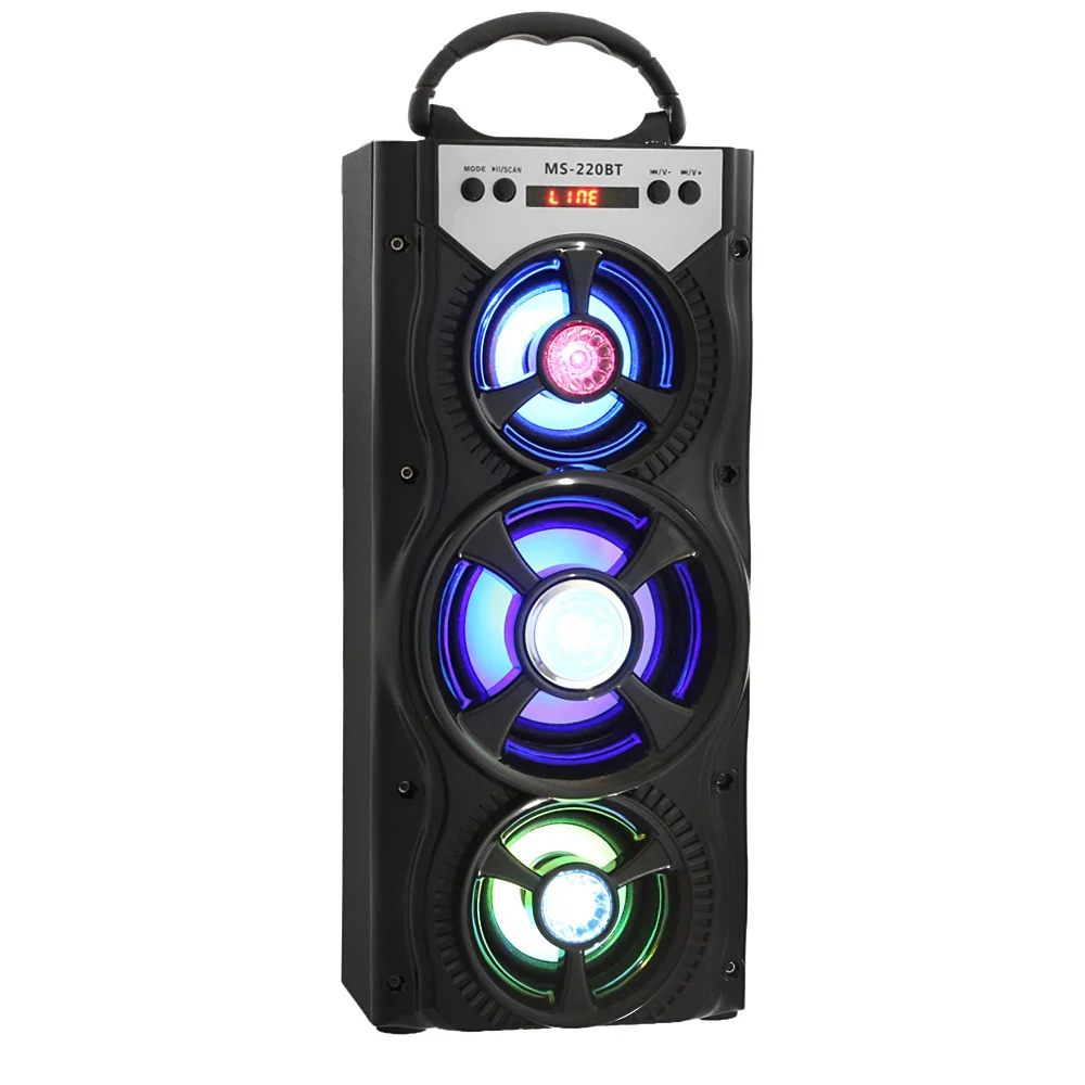 Mesuvida MS-220BT беспроводной Bluetooth динамик СВЕТОДИОДНЫЙ Портативный Hi-Fi бас с AUX USB