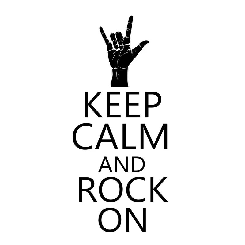 

8.2X18.6CM KEEP CALM AND ROCK ON Interesting Vinyl Decal Car Sticker Car-styling S8-0647