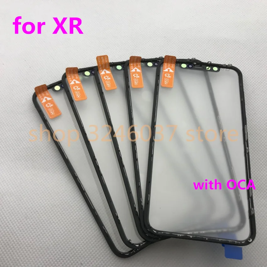 

10 шт./лот Оригинальный Новый ЖК-дисплей Передний сенсорный экран стекло внешняя линза с рамкой ободок + OCA для iphone XR 6,3 ''запасные части