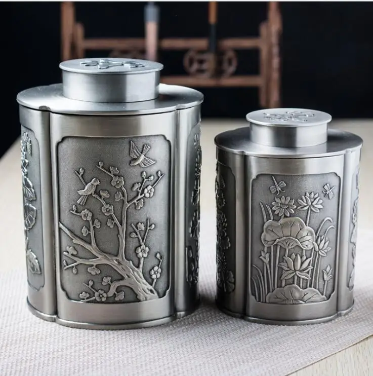 

retro metal zinc alloy metal tea storage box tea tin box tea puer tins for tea storage home decoration CYG04