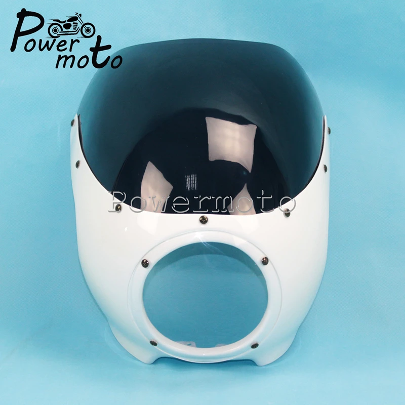 5-3/4 &quotБелая мотоциклетная фара обтекатель Маска Viper Classic Cafe Racer Drag Racing для Harley