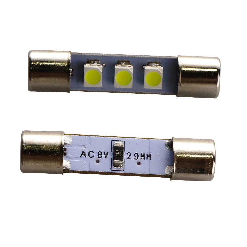 50 шт. AC 8 В Аудиотехника Лампа для чтения Прожектор Festoon T6.3 C5W 29 мм 31 3 SMD 3528 1210 LED 3SMD