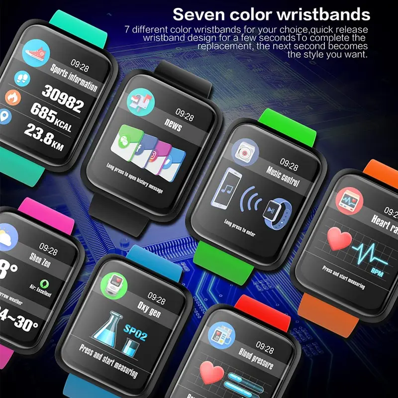 Смарт часы кровяное давление умные для мужчин и женщин монитор сердечного ритма