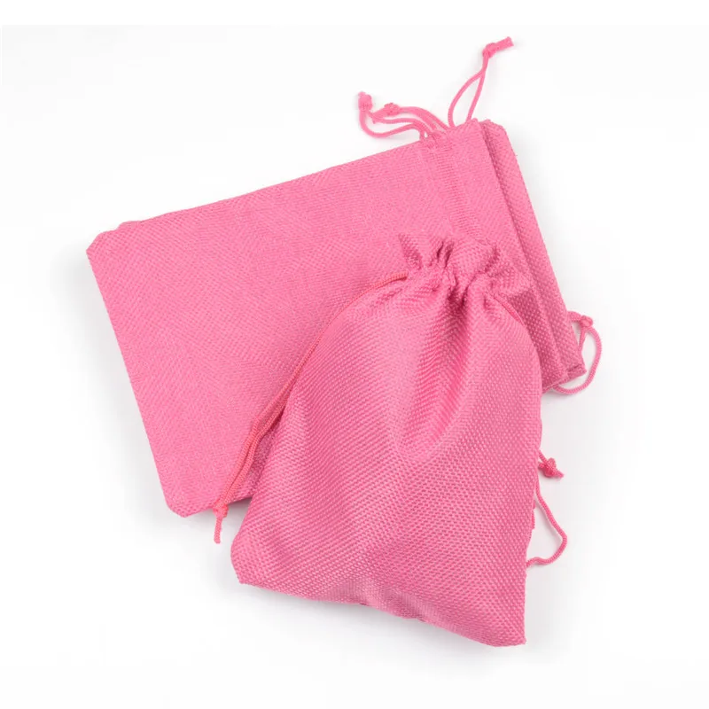 

Rustic Burlap Drawstring Jewelry Packaging Bag Toy Tea Display Pouches Wedding Party Sack Favor Home Storage Jute Bag