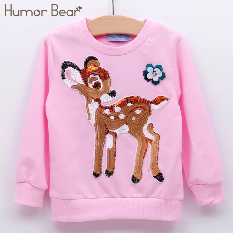Humor Bear/рубашка для девочек с длинным рукавом новая модная детская одежда героями