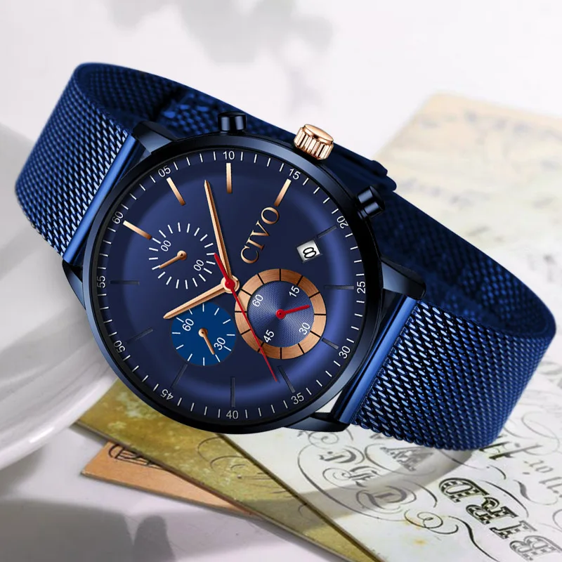 Reloj Hombre CIVO часы мужские спортивные водонепроницаемые часы лучший бренд класса люкс Дата Неделя дисплей хронограф мужские военные наручные часы