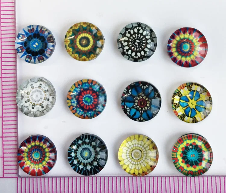Оптовая продажа 10 шт. смешанных стилей эмалевые декоративные узоры стеклянные