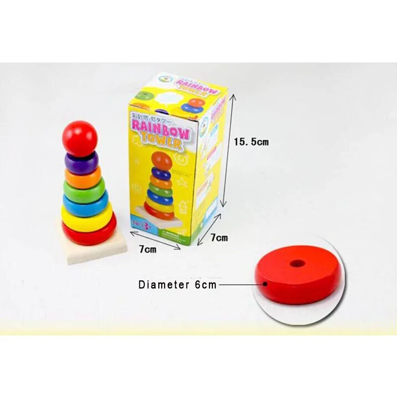 Радужная башня деревянное кольцо штабелируемые строительные блоки обучающая