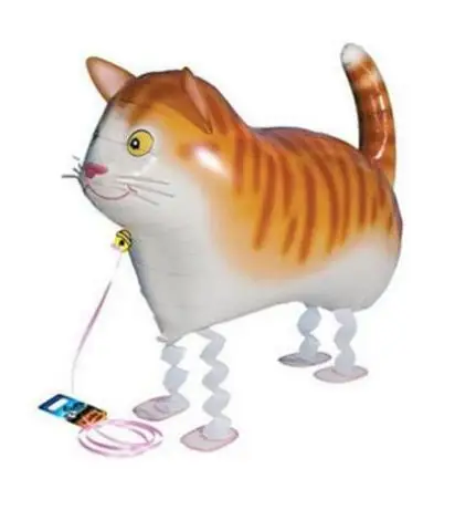 cat 1 шт., прогулочные воздушные шарики в виде животных, милые шарики для кошек, собак, кроликов, панды, динозавра, тигра, шары для домашних животных, вечерние шары для украшения дня рождения - Цвет: cat