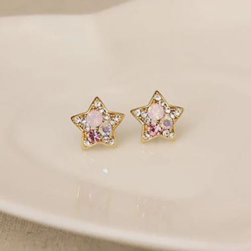 

24 Pairs Fashion Women's Lady Elegant Crystal Rhinestone Star Ear Stud Earring 9F1G
